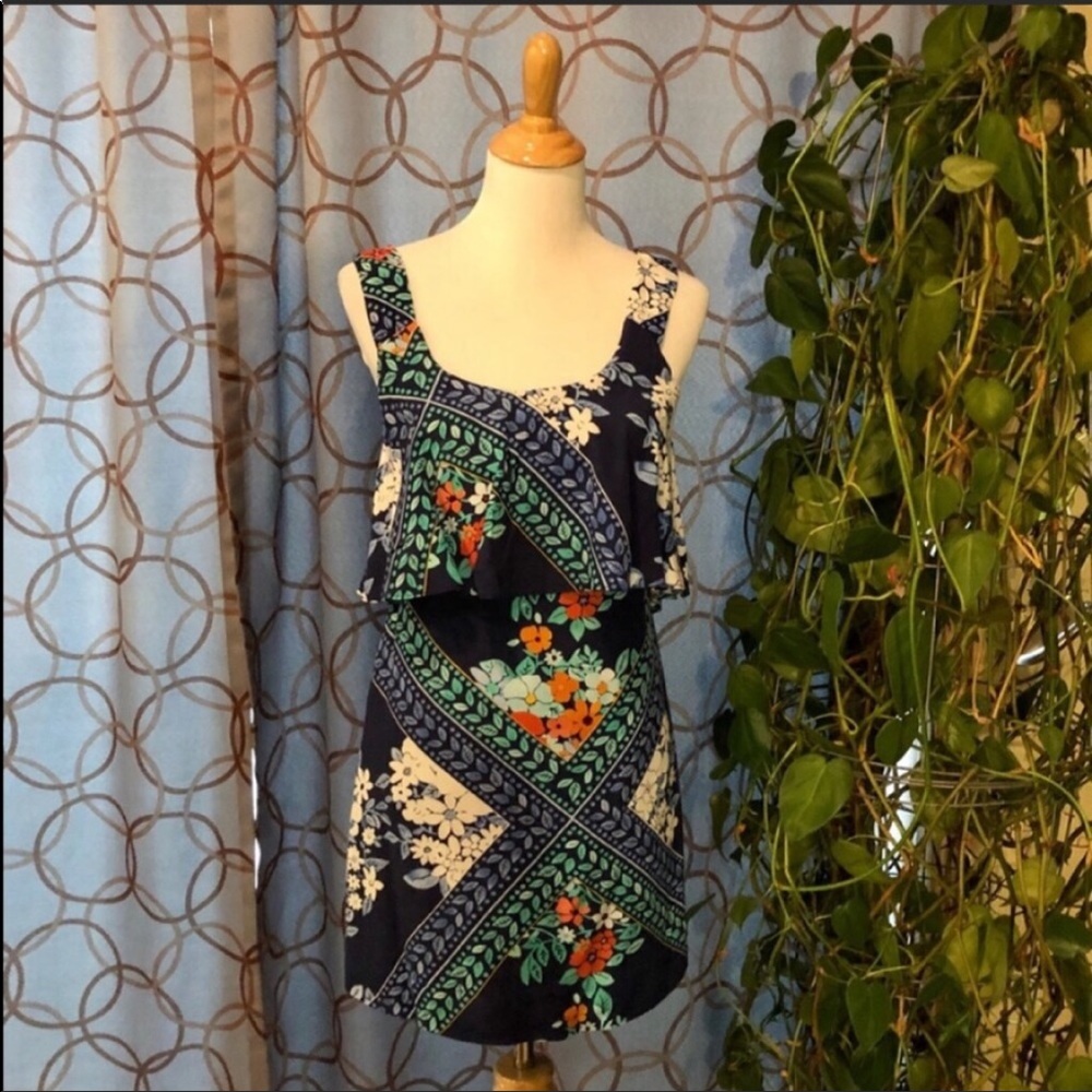 Maeve Ruffle / Dual Layer Top Sleeveless Dress Size 0P
